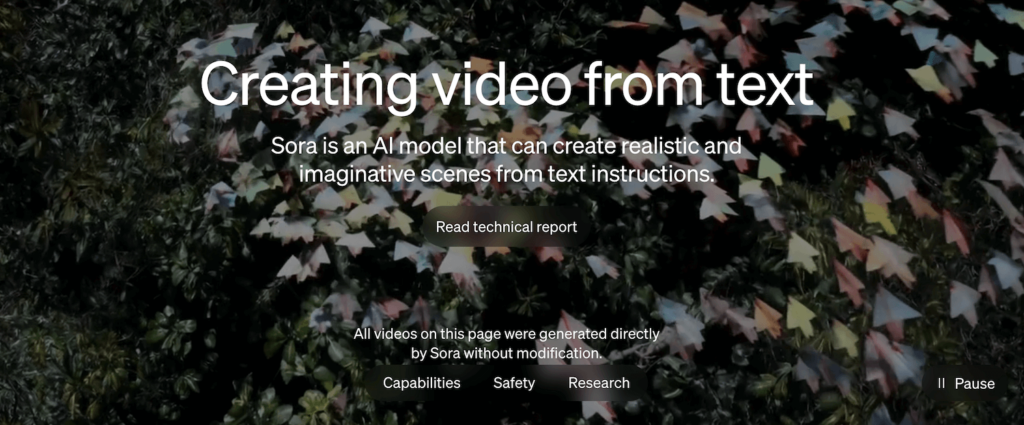 OpenAI Sora Homepage by Tecxpla